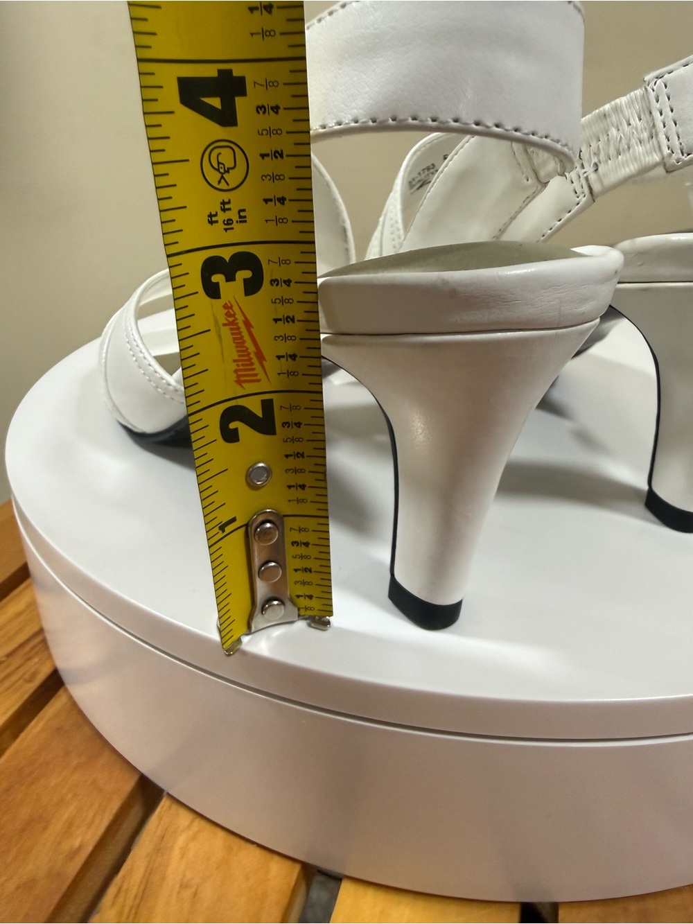 easy street White Open-Toe Strappy Slingback Heels NWOT - Picture 12 of 12